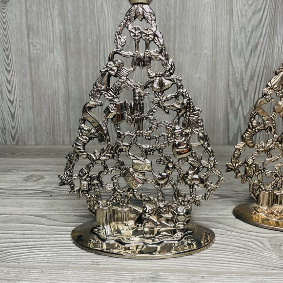 Vintage Christmas Tree Candle holders Christmas Home Decor Christmas Centerpiece - Picture 3 of 12